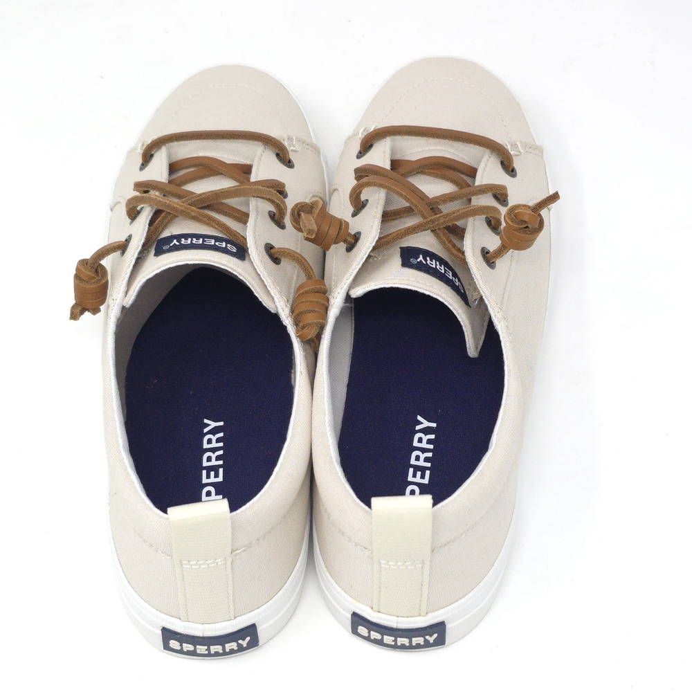 Sperry Womens Crest Vibe Canvas Low Top Lace Up Fashion Sneakers, Oat, Size 9M - Picture 6 of 8